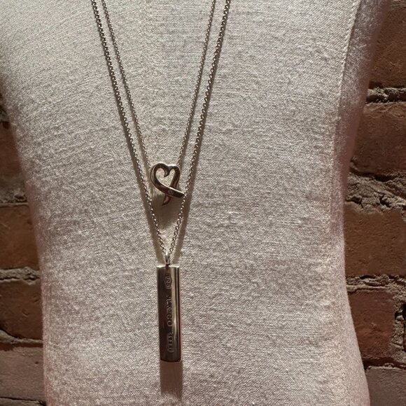 Tiffany & Co. Necklace Set — Paloma Picasso Loving Heart (1P Diamond) + 1837 Bar - Picture 2 of 11